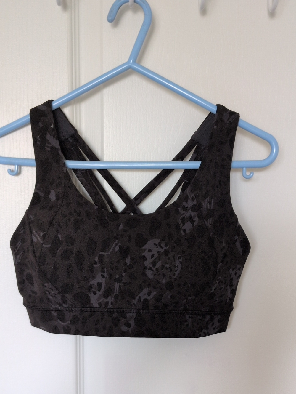 lululemon athletica Black Leopard-Print Strappy Sports Bra
